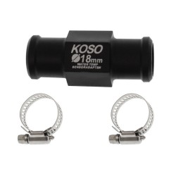 Ψηφιακό θερμόμετρο KOSO ψυγείου μοτοσυκλέτας/αυτοκινήτου με σύνδεσμο σωλήνων διαμέτρου 18mm κόκκινο