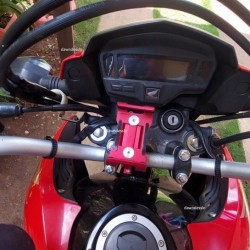 Aluminum Motorcycle Phone Mount Universal Red