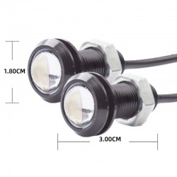 Φλας LED Universal Μικρά 18mm Χωνευτά 2 Τεμάχια