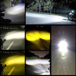 LED Motorcycle Spotlights Universal White & Yellow