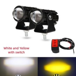 LED Motorcycle Spotlights Universal White & Yellow