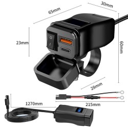 Φορτιστής USB Μοτό Διπλός Με Βάση Quick Charge