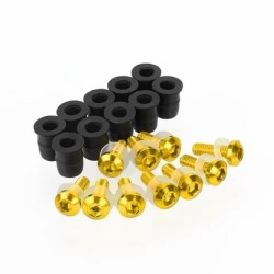 Windscreen Screws Gold (10 pieces) With Long Rubber Nuts