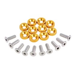 Universal Fairing Screws M6 With Aluminum Washers 10 Pieces - Gold