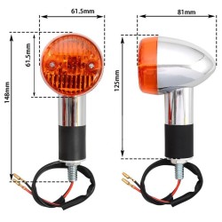 Φλάς Νίκελ Μεγάλα Για Custom Chopper Bobber Ζευγάρι