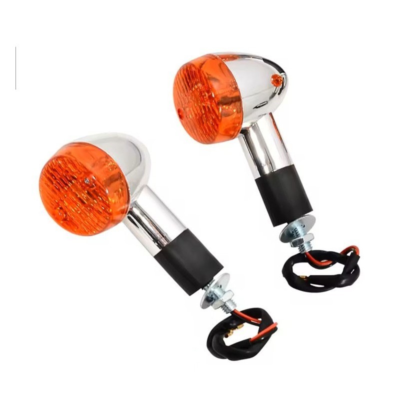 Φλάς Νίκελ Μεγάλα Για Custom Chopper Bobber Ζευγάρι