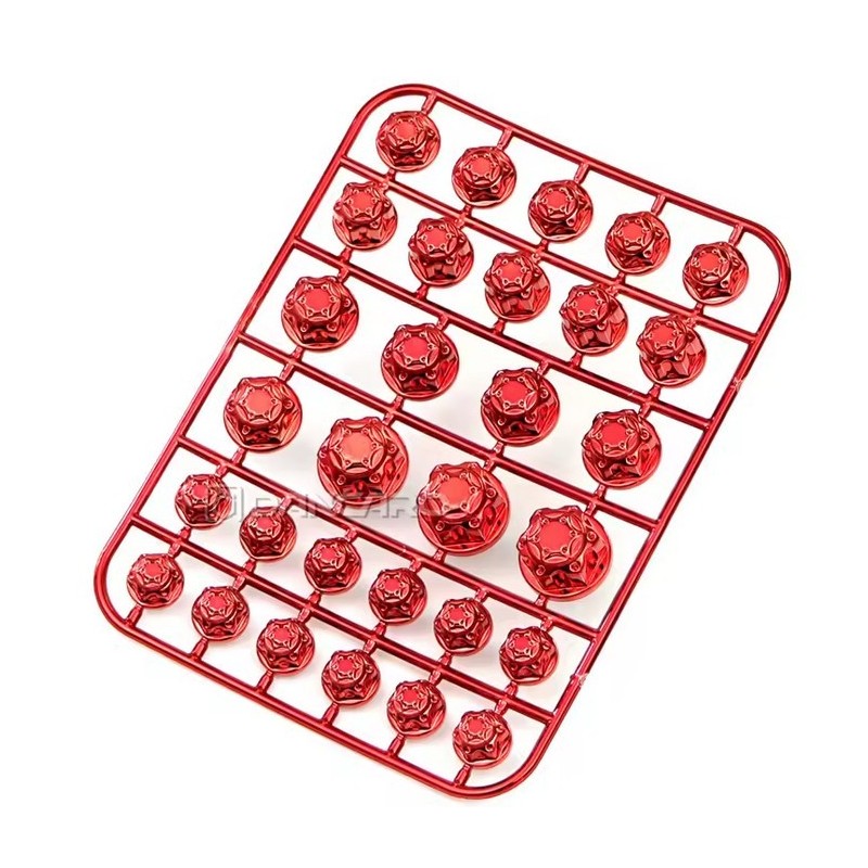 Διακοσμητικές Τάπες Για Βίδες - Σετ 30 Τεμάχια Κόκκινο