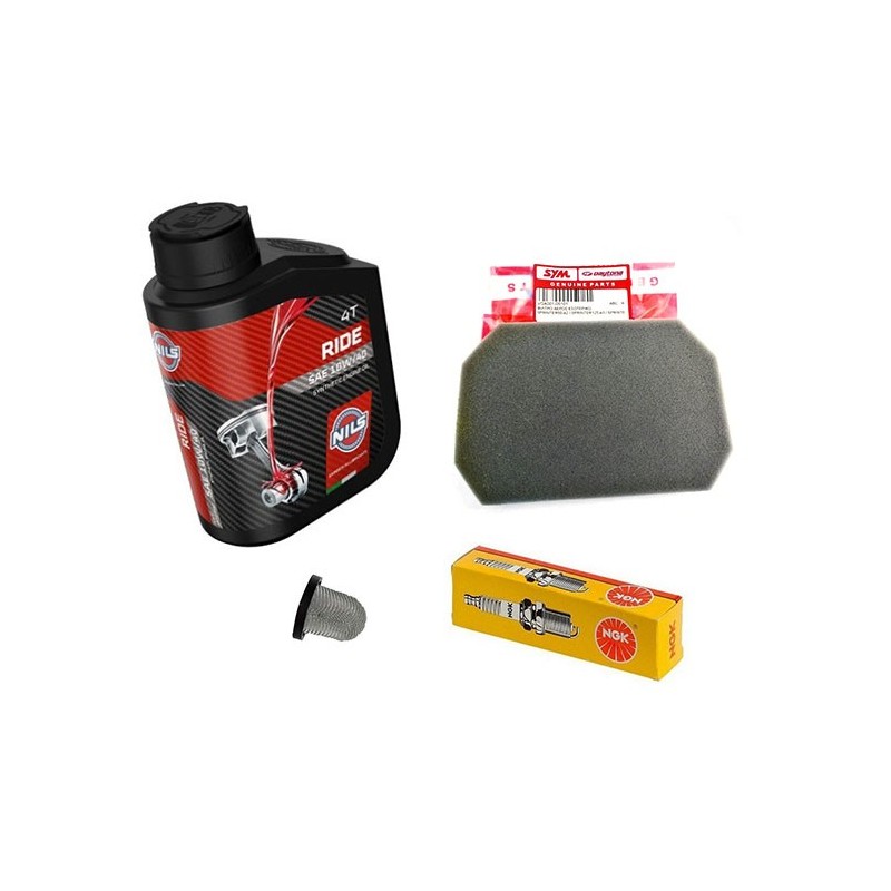 Κιτ Σέρβις Daytona Velos 125 – Λάδι 10W-40 - Φίλτρο Αέρος - Σίτα Λαδιού - Μπουζί NGK