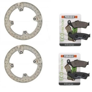 Σετ 2 Δισκόπλακες Εμπρός Και Τακάκια Για Honda XRV 750 Africa Twin 1990 - 2003