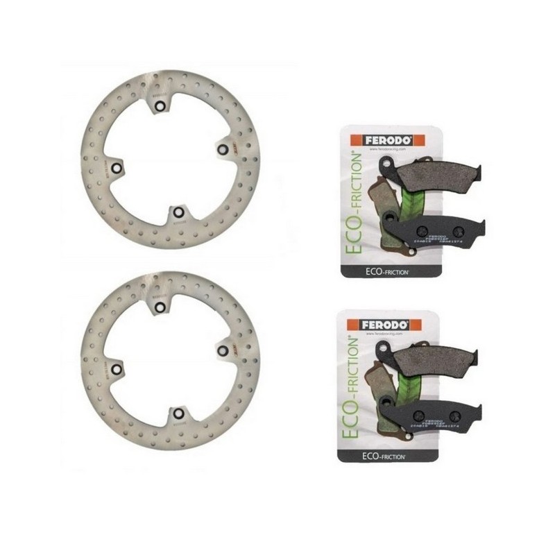 Σετ 2 Δισκόπλακες Εμπρός Και Τακάκια Για Honda XRV 750 Africa Twin 1990 - 2003
