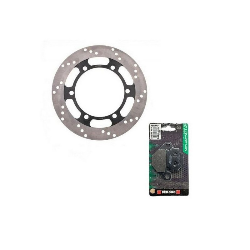 Rear Brake Disc Set and Pads for Kawasaki KLE 500