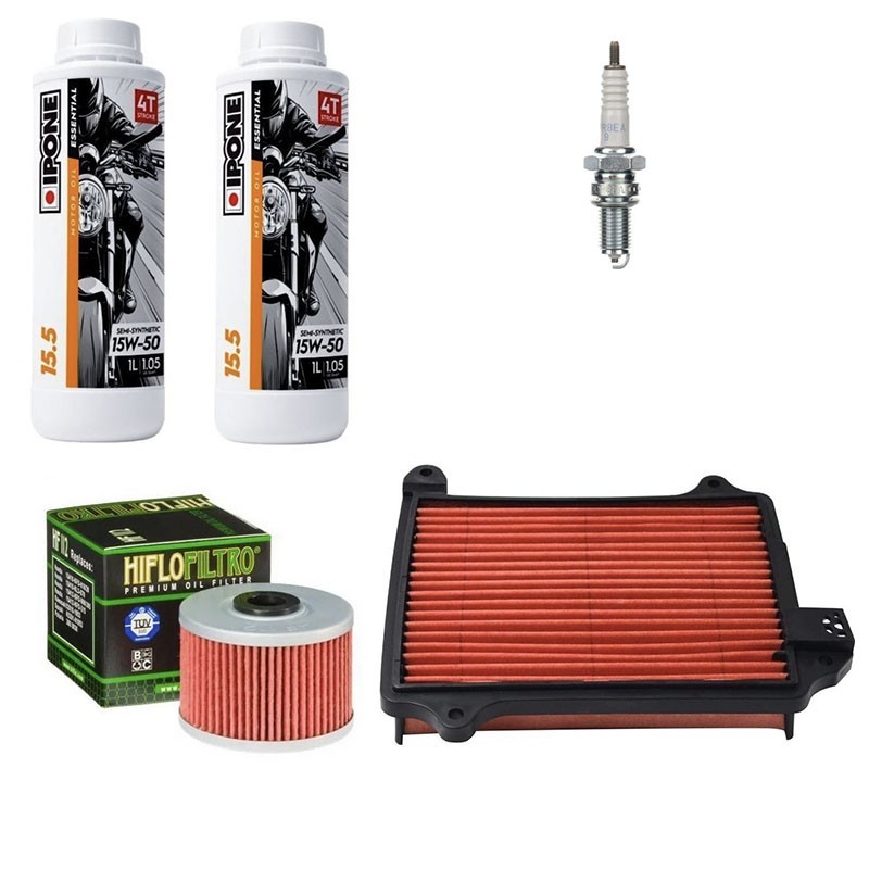 Honda AX-1 NX 250 Dominator Service Kit – Oil 15W-50 - Air Filter - Oil Filter - Spark Plug
