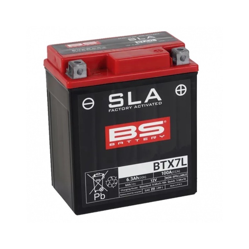 Μπαταρία BS BATTERY BTX7L SLA Honda SH 125 150 NX250 AX-1 CBF 600 - Suzuki DR 125 200 - Kawasaki KLX 250