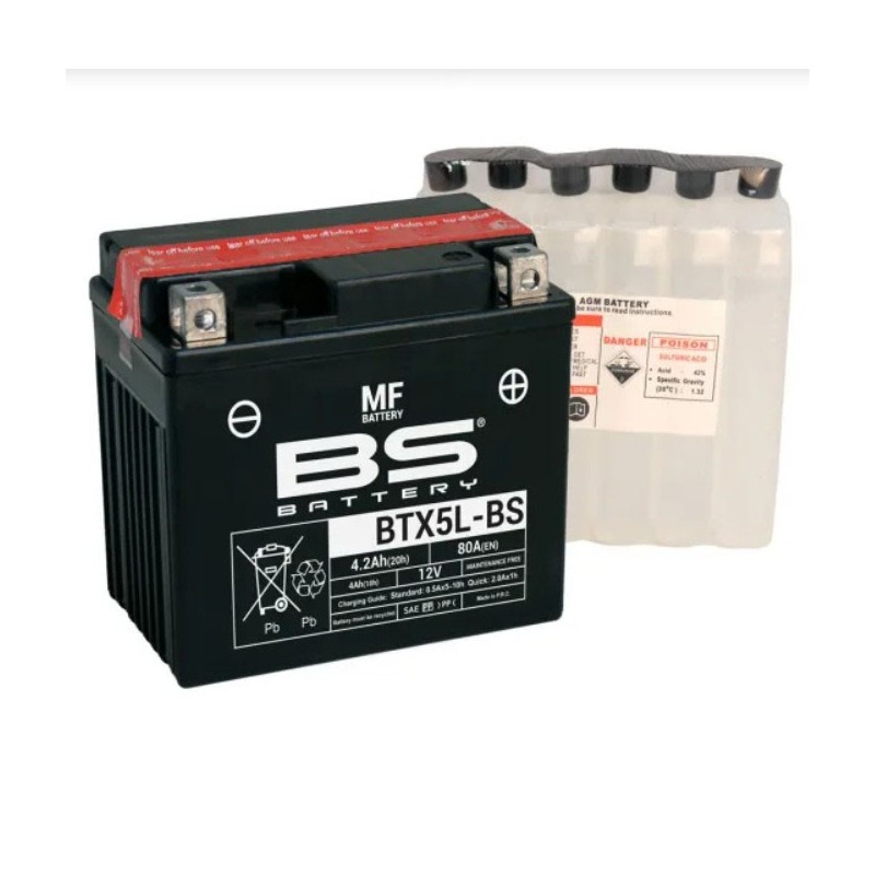 Μπαταρία BS BATTERY BTX5L-BS Kymco Agility 50 - Honda Lead 100 XR 125 - Syzuki FX 125 - KTM EXC 250