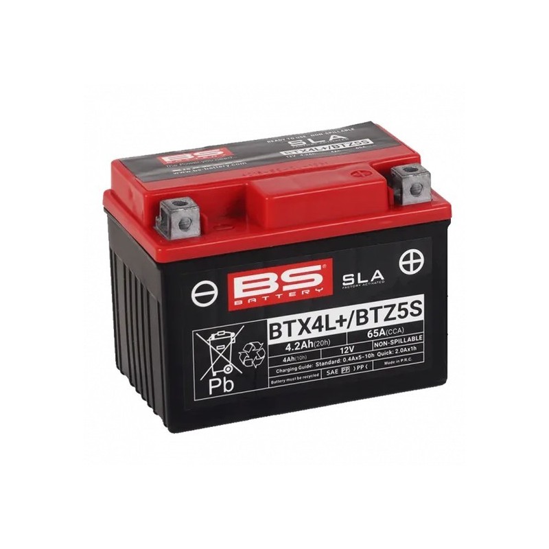 Μπαταρία BS BATTERY BTX4L SLA+/BTZ5S SLA - ASTREA GRAND NEW 110 - SUPRA X 125 - WAVE 110 - CRYPTON S 115 - CRYPTON X 135